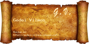 Gedei Vilmos névjegykártya